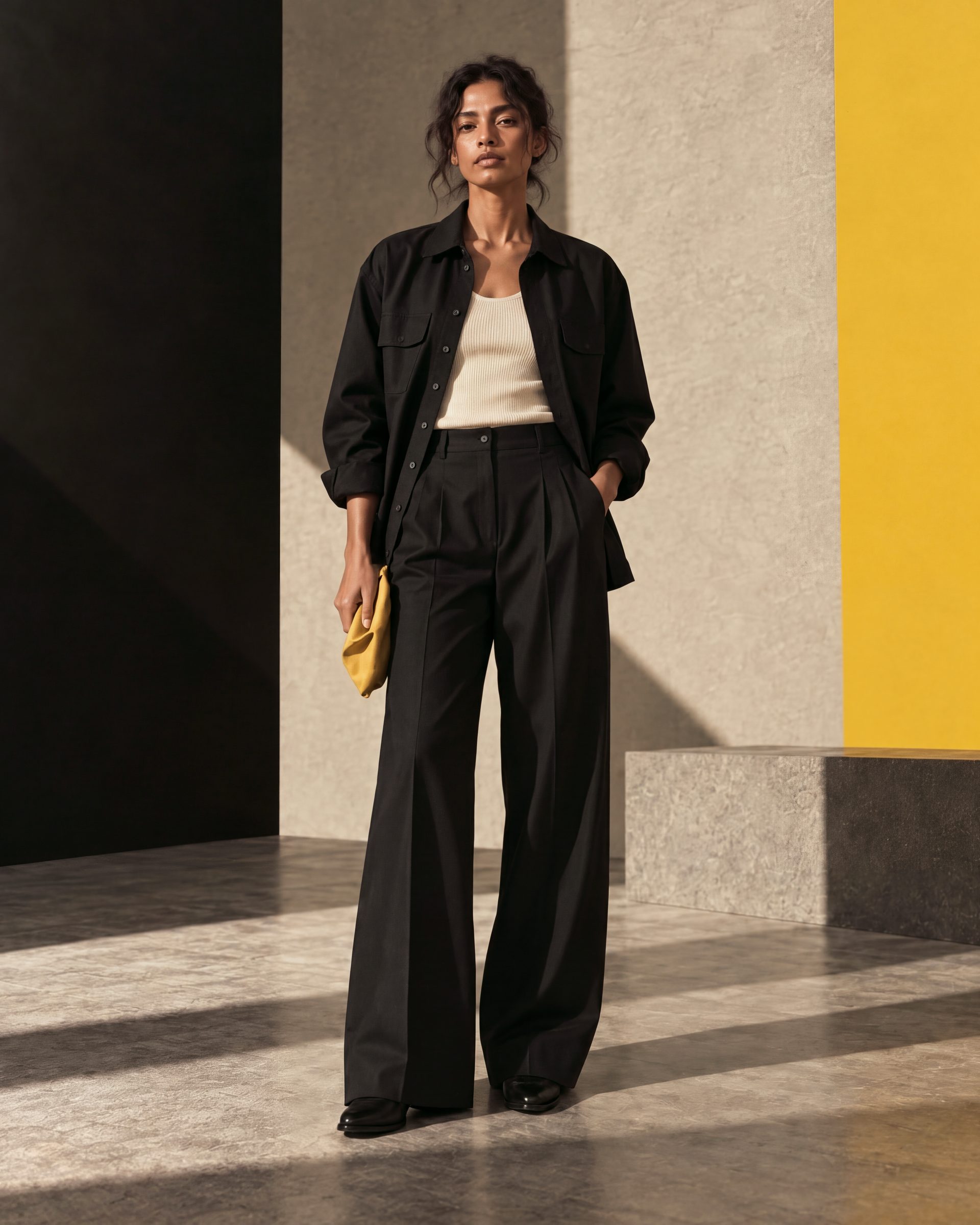 The same overshirt worn by a generated model