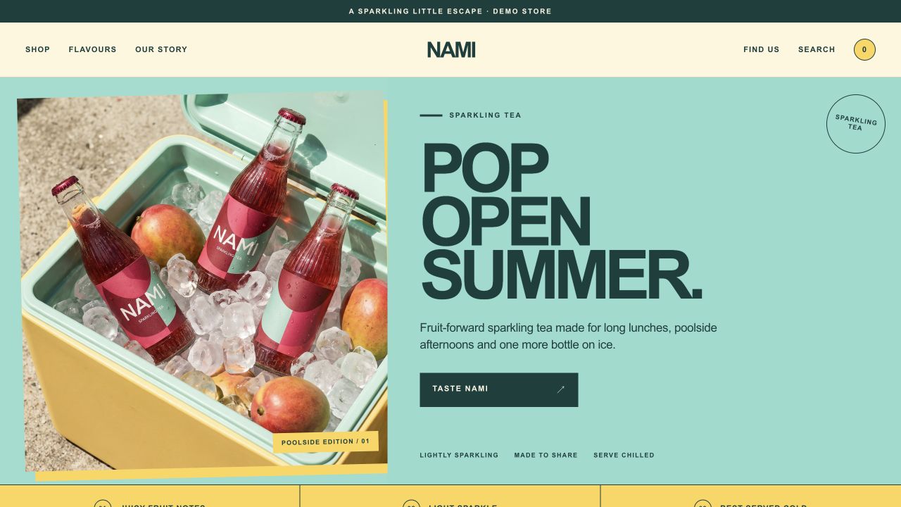 Nami landing page concept