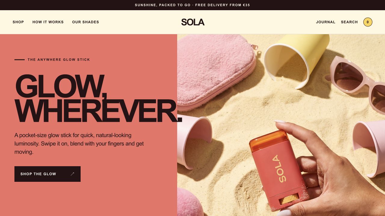 Sola landing page concept