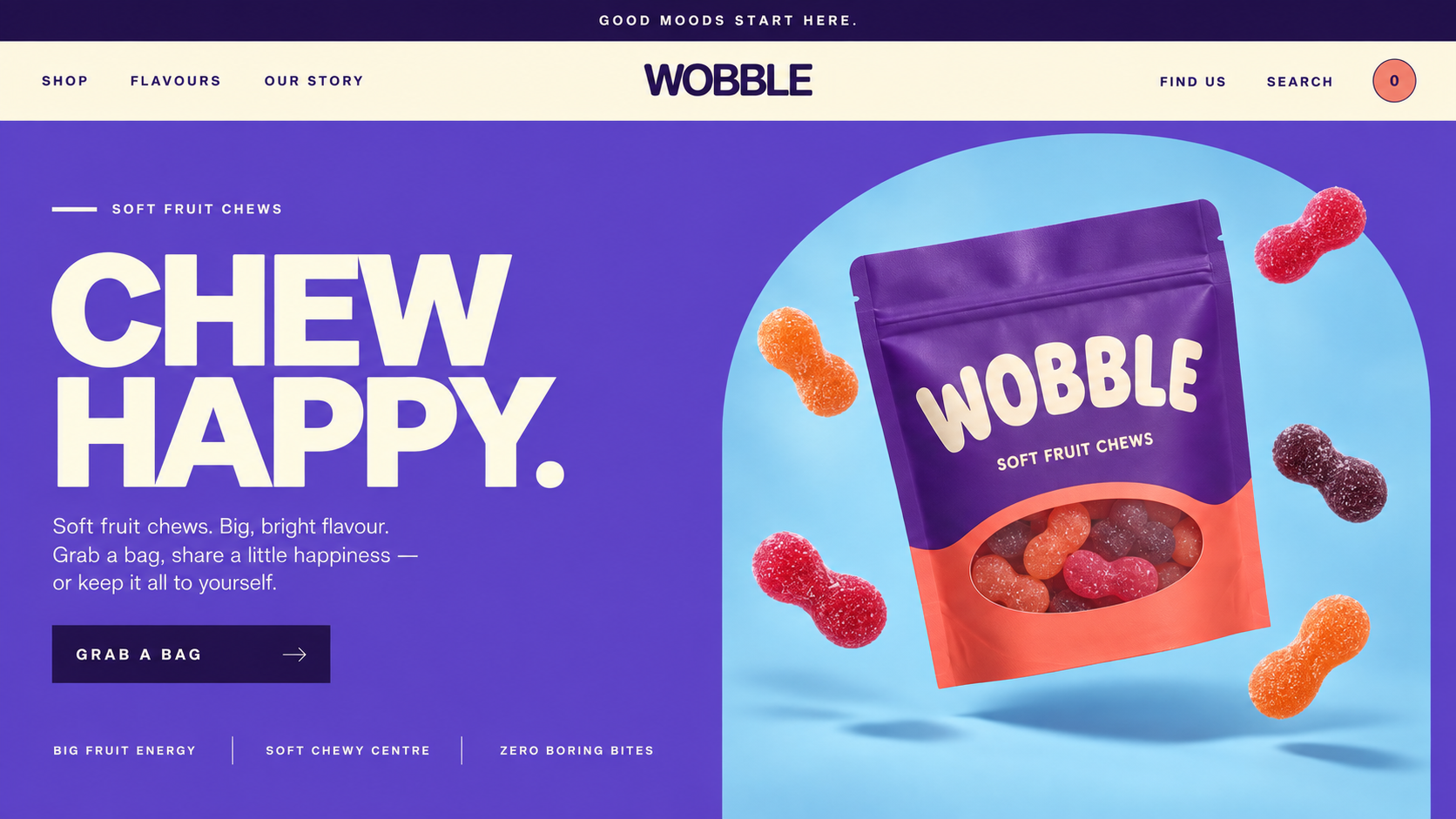Wobble landing page concept